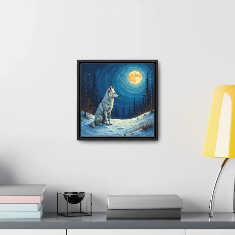 Stunning Wolf Art Canvas Capturing Wild Serene Night