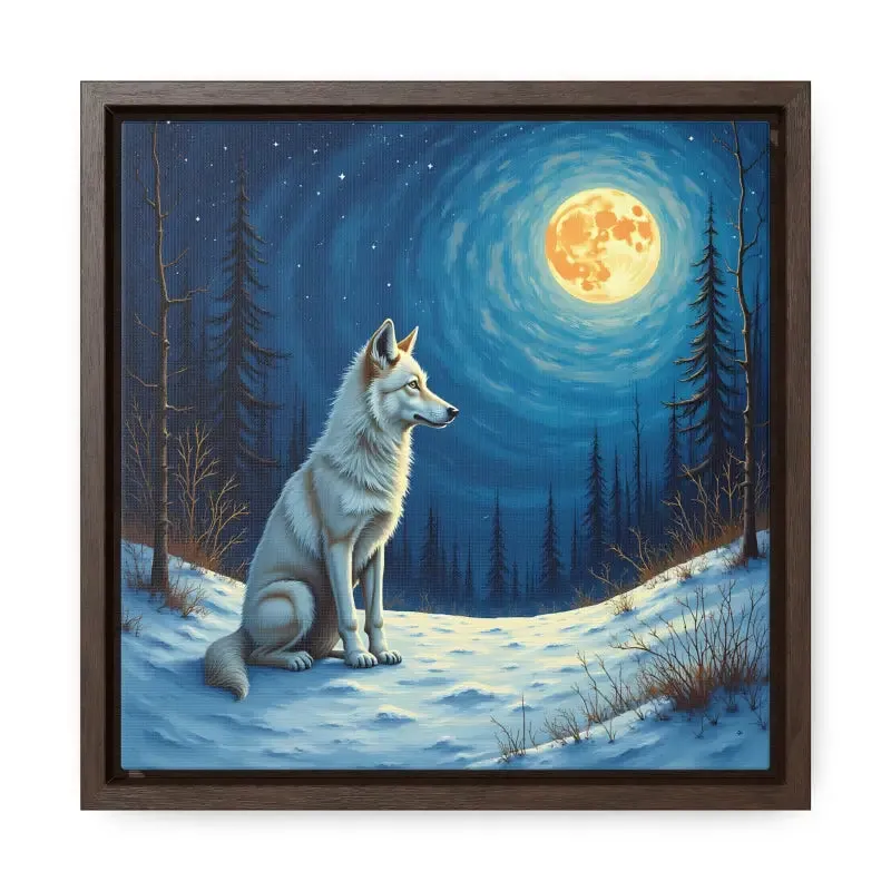 Stunning Wolf Art Canvas Capturing Wild Serene Night