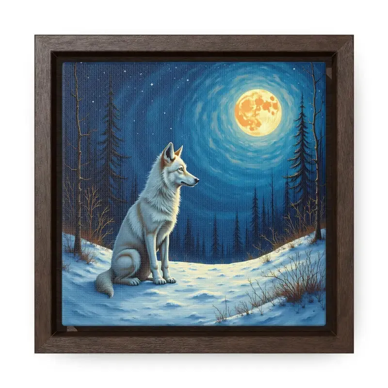 Stunning Wolf Art Canvas Capturing Wild Serene Night