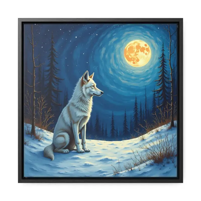 Stunning Wolf Art Canvas Capturing Wild Serene Night