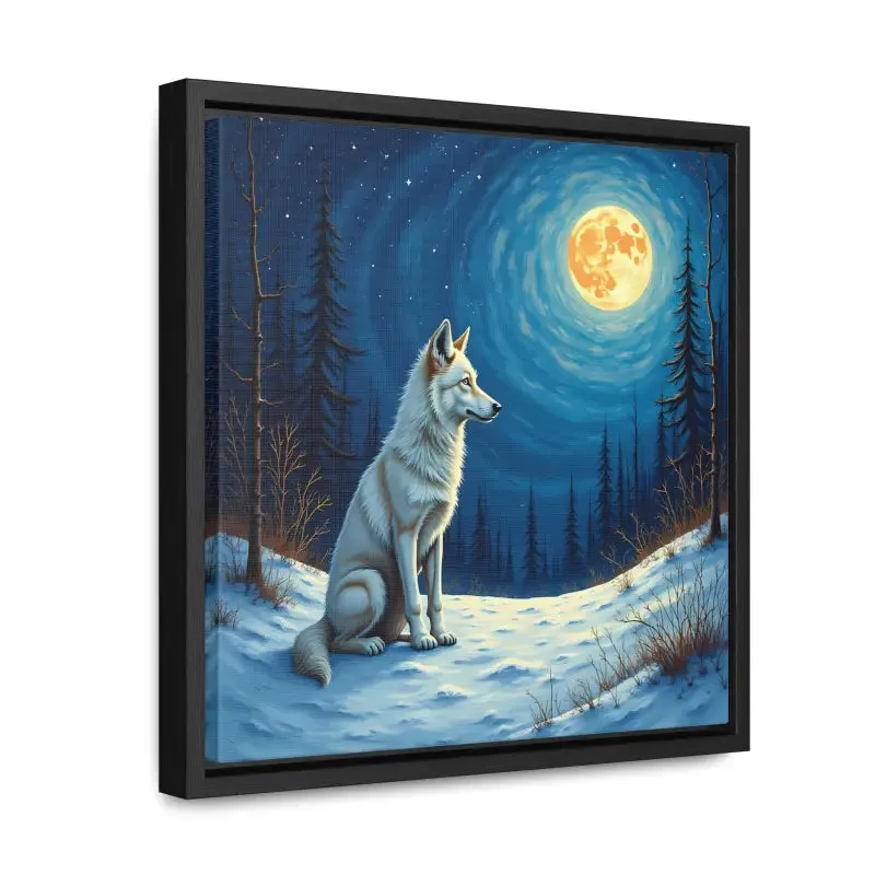 Stunning Wolf Art Canvas Capturing Wild Serene Night