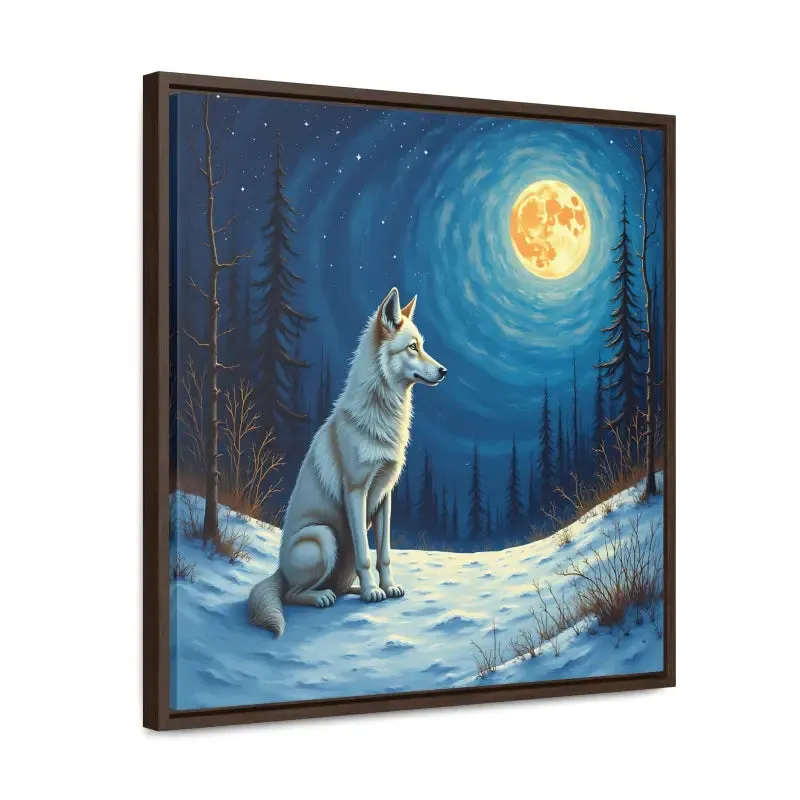 Stunning Wolf Art Canvas Capturing Wild Serene Night
