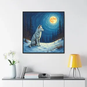 Stunning Wolf Art Canvas Capturing Wild Serene Night