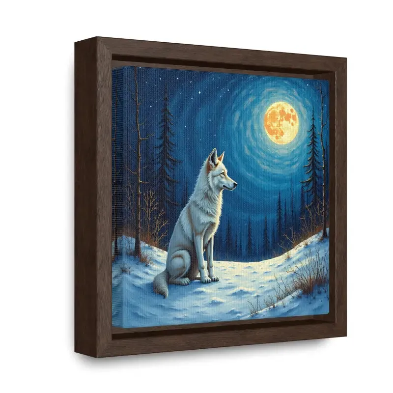 Stunning Wolf Art Canvas Capturing Wild Serene Night
