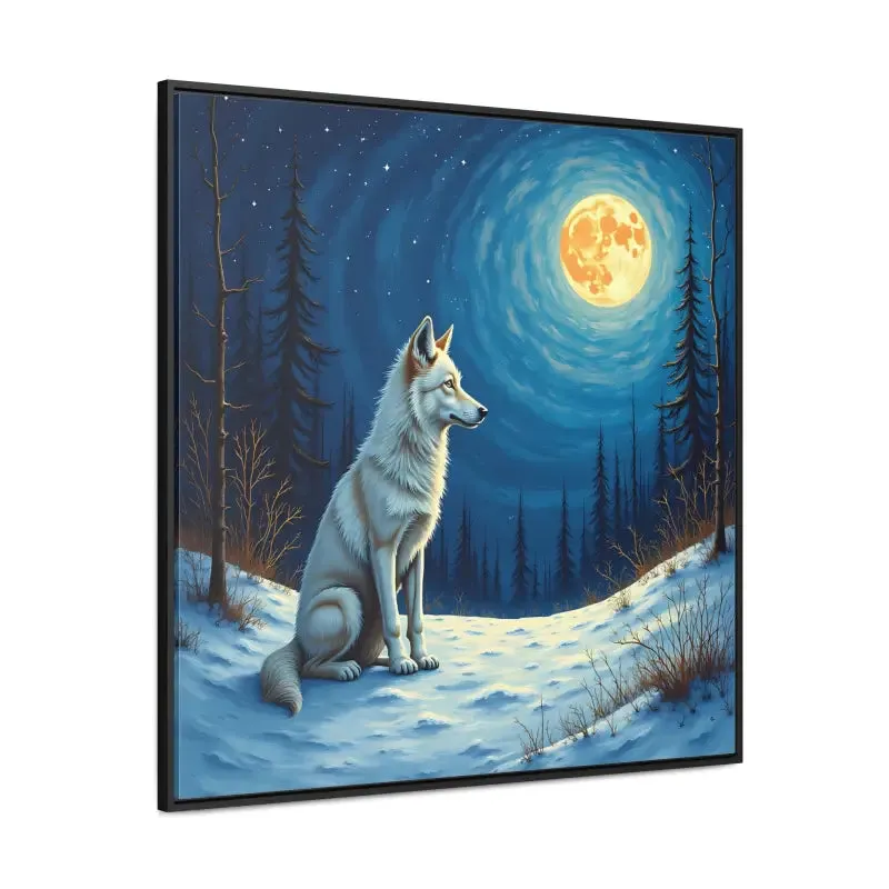 Stunning Wolf Art Canvas Capturing Wild Serene Night