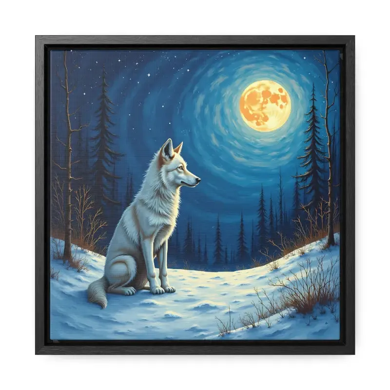 Stunning Wolf Art Canvas Capturing Wild Serene Night