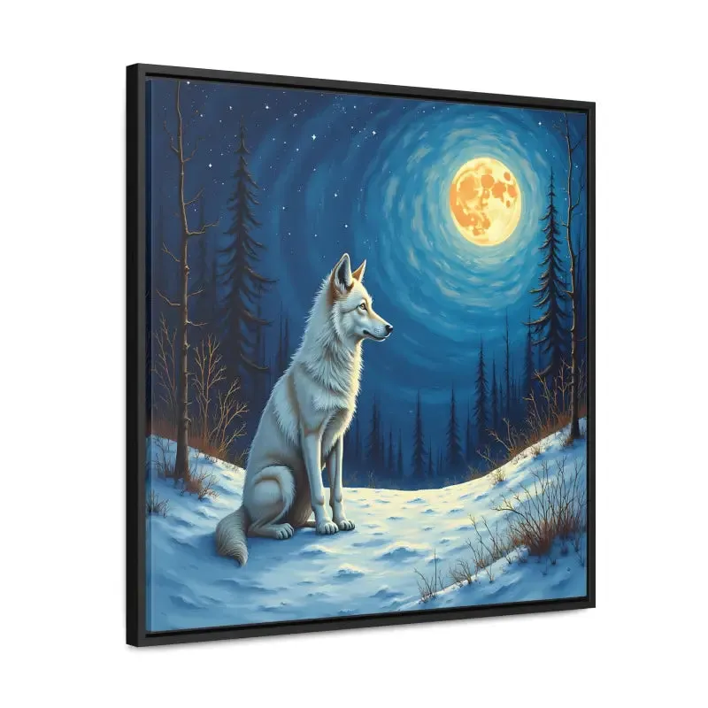Stunning Wolf Art Canvas Capturing Wild Serene Night