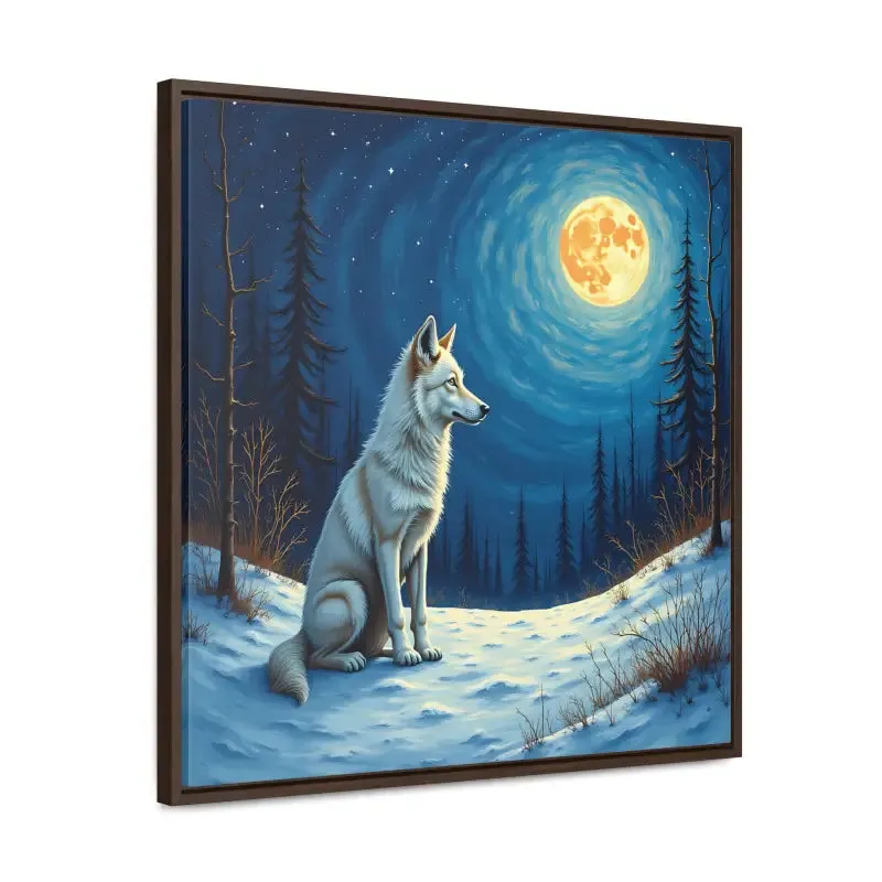 Stunning Wolf Art Canvas Capturing Wild Serene Night
