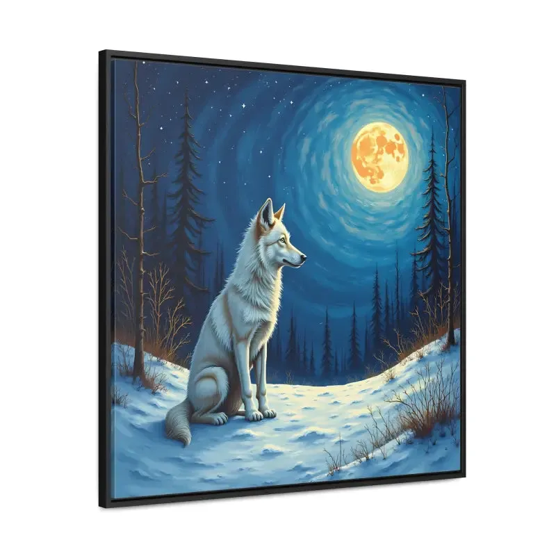 Stunning Wolf Art Canvas Capturing Wild Serene Night