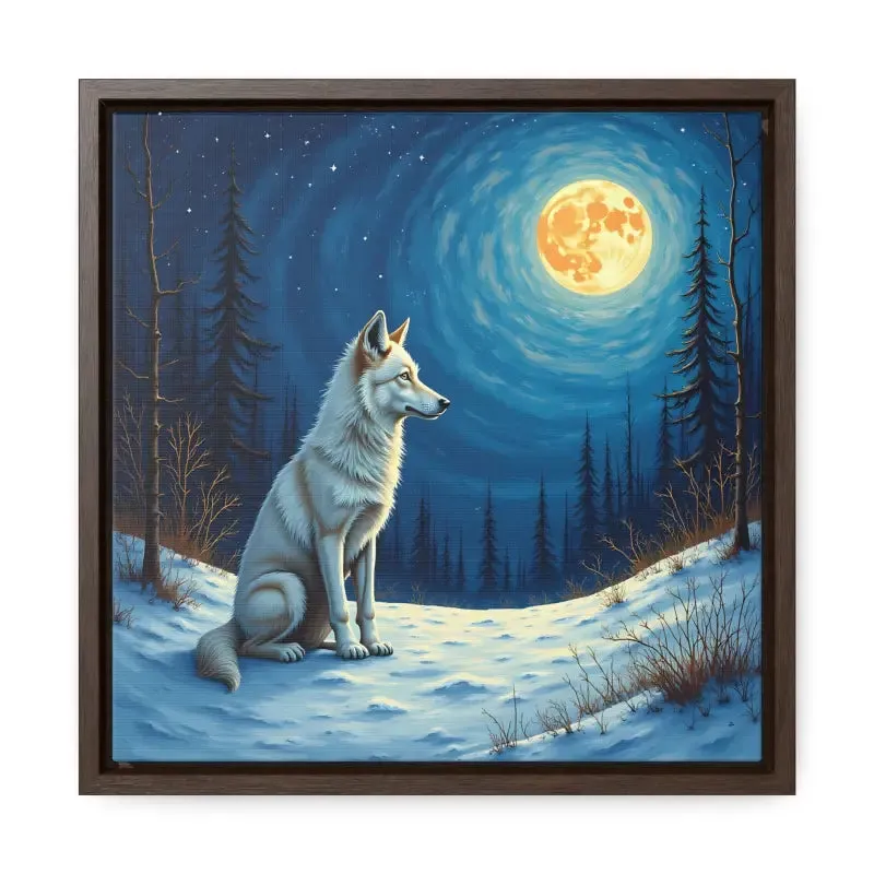 Stunning Wolf Art Canvas Capturing Wild Serene Night