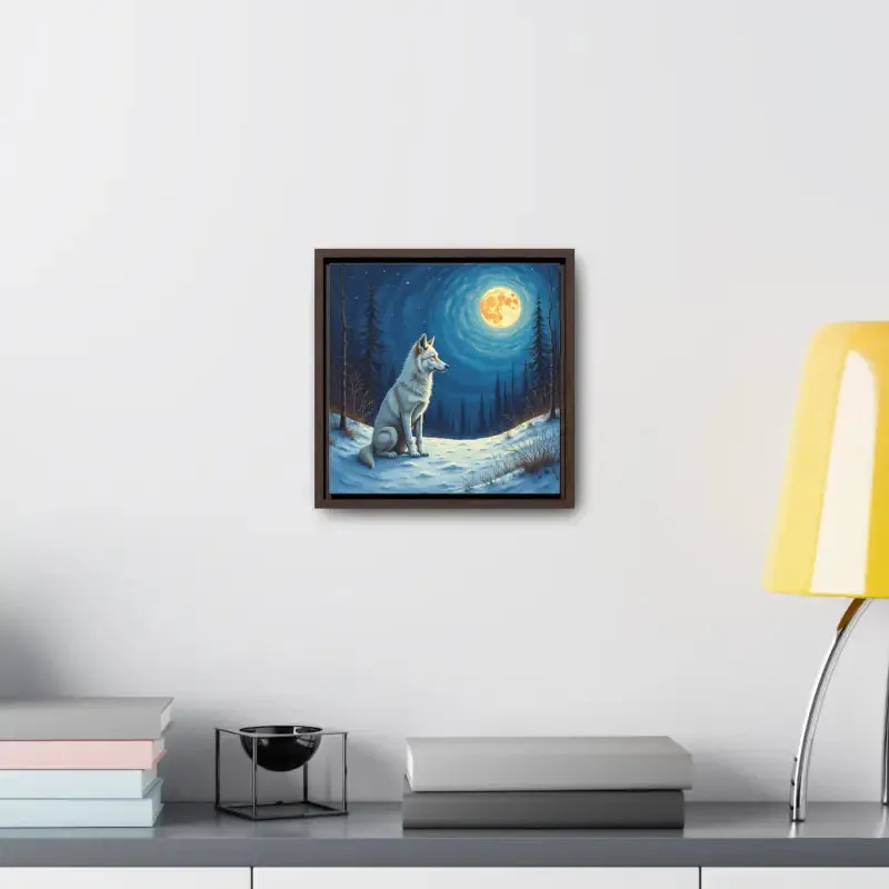 Stunning Wolf Art Canvas Capturing Wild Serene Night