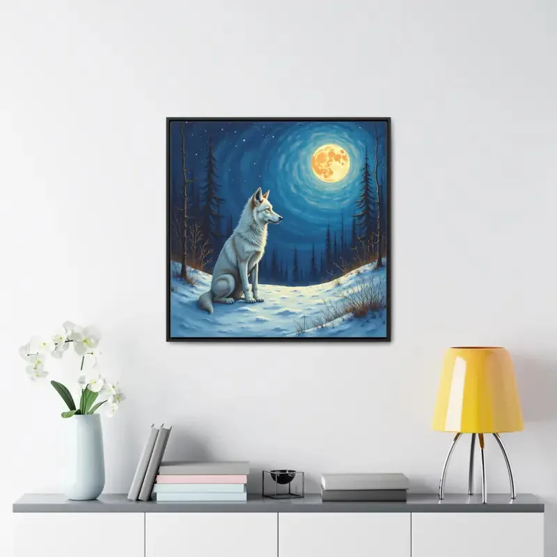 Stunning Wolf Art Canvas Capturing Wild Serene Night