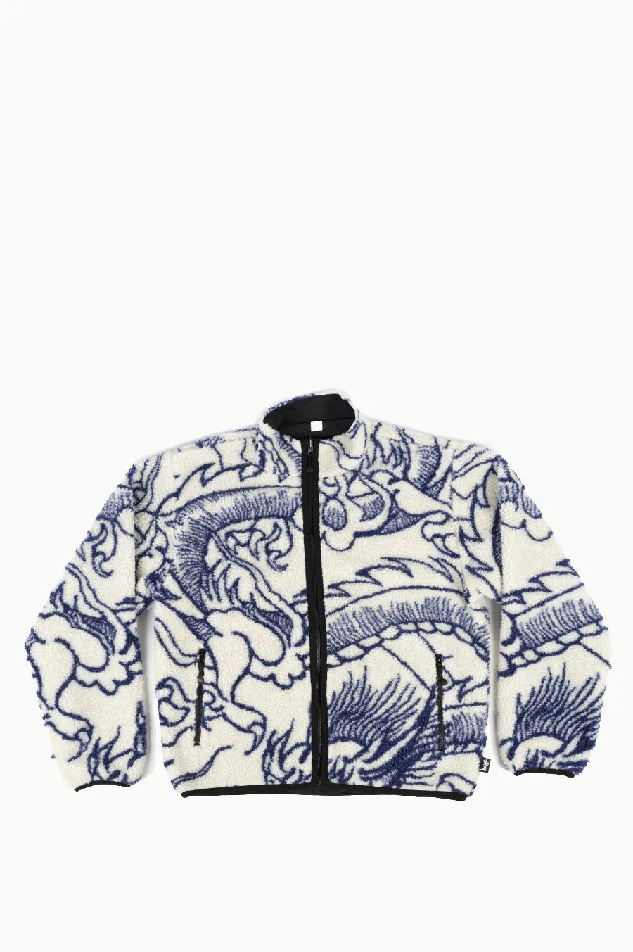 STUSSY DRAGON SHERPA JACKET NATURAL