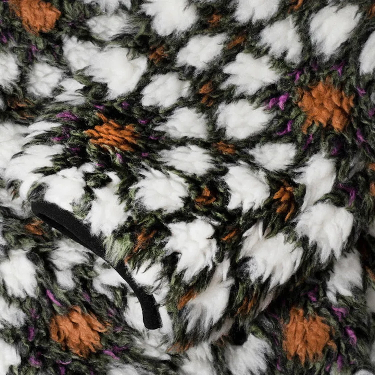 Stussy Reversible Pattern Sherpa Fleece/Nylon Zip Jacket Natural