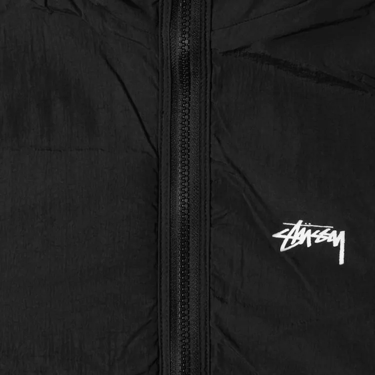 Stussy Reversible Pattern Sherpa Fleece/Nylon Zip Jacket Natural