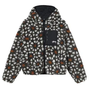 Stussy Reversible Pattern Sherpa Fleece/Nylon Zip Jacket Natural