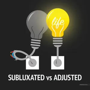 Subluxated v. Adjusted Lightbulb Concept