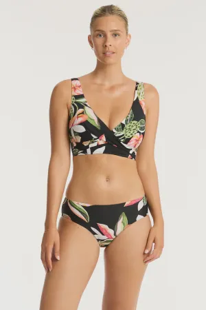Sundown Cross Front Multifit Bra Black