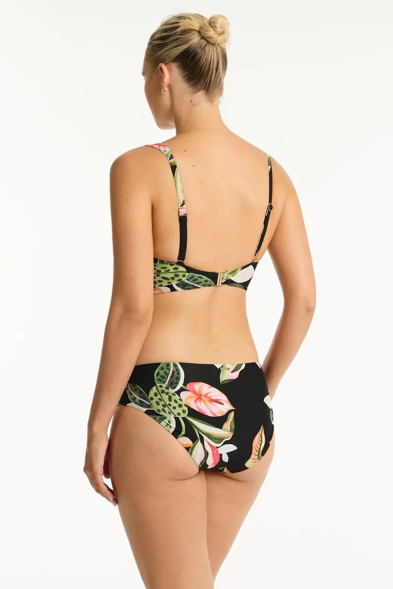 Sundown Cross Front Multifit Bra Black