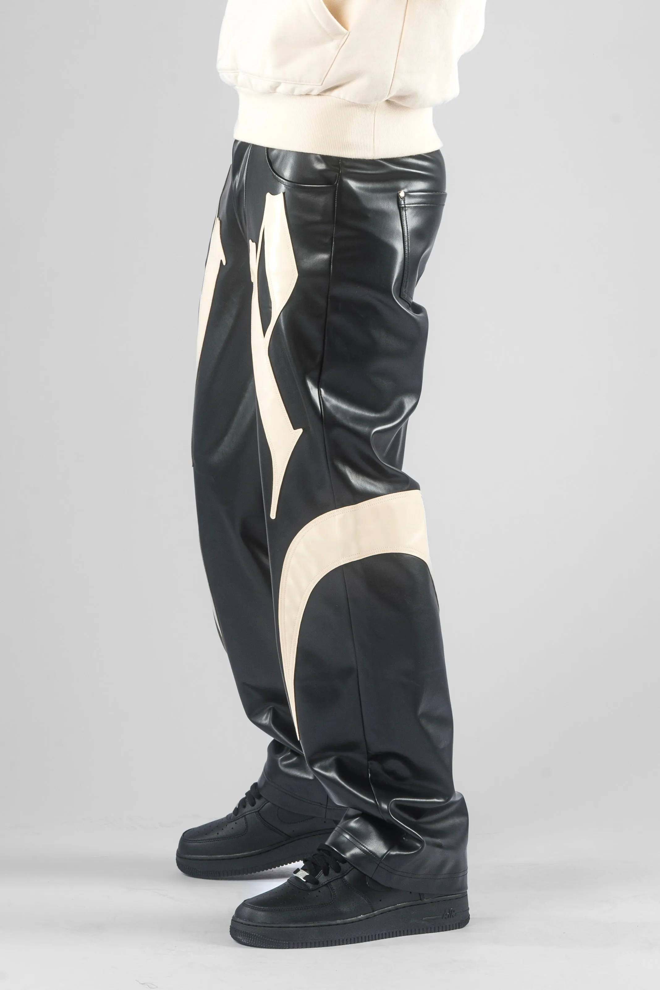 SUNDOWN FAUX LEATHER TROUSERS