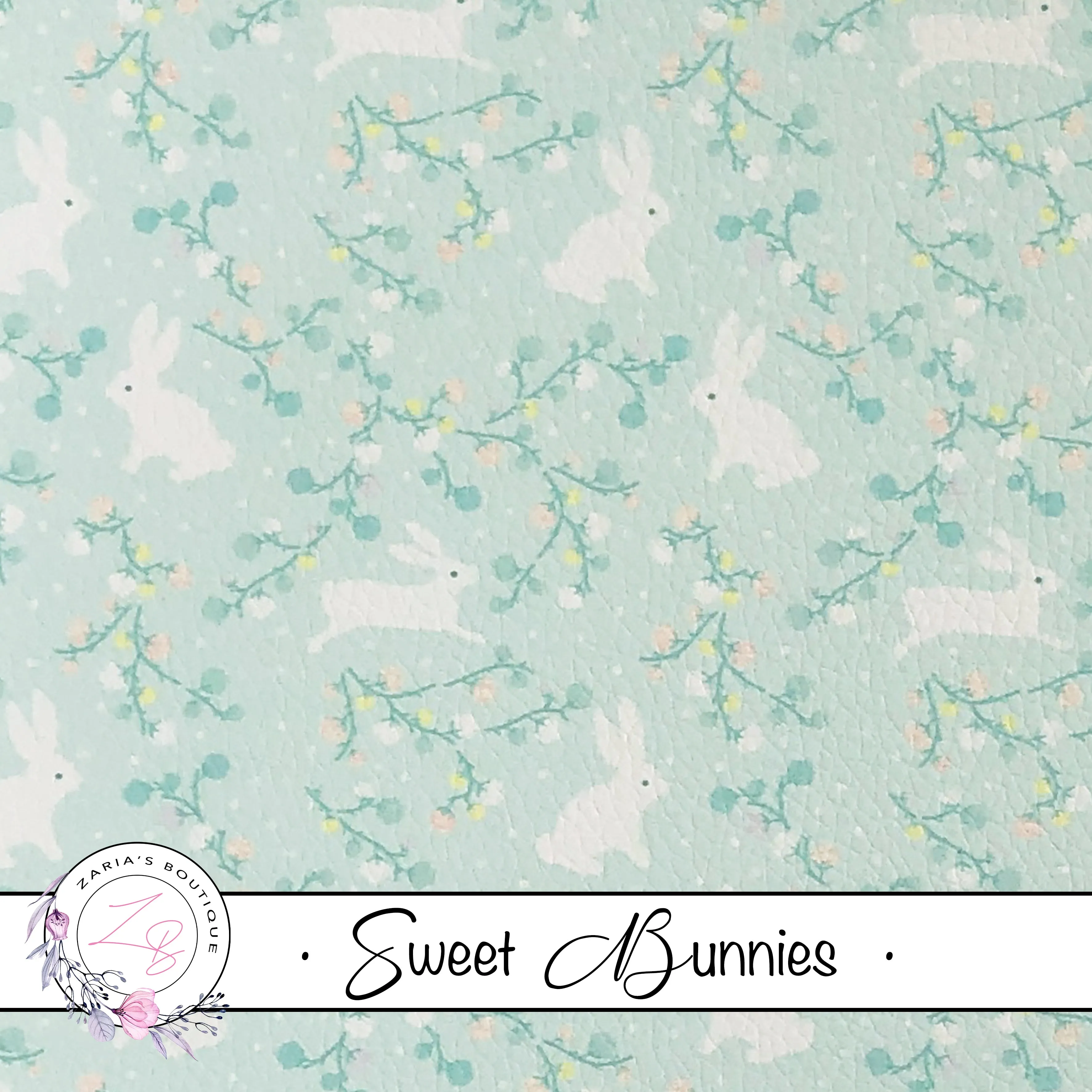 Sweet Bunnies Custom Floral Vegan Faux Leather
