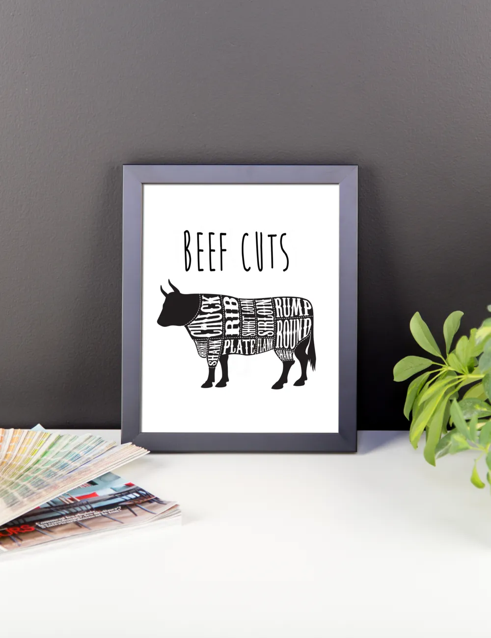 T Rex Dinosaur Meat Cuts Kitchen Wall Art