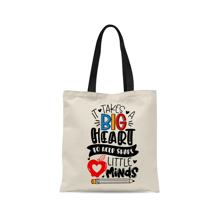 Teacher Tote Bag - It Takes A Big Heart