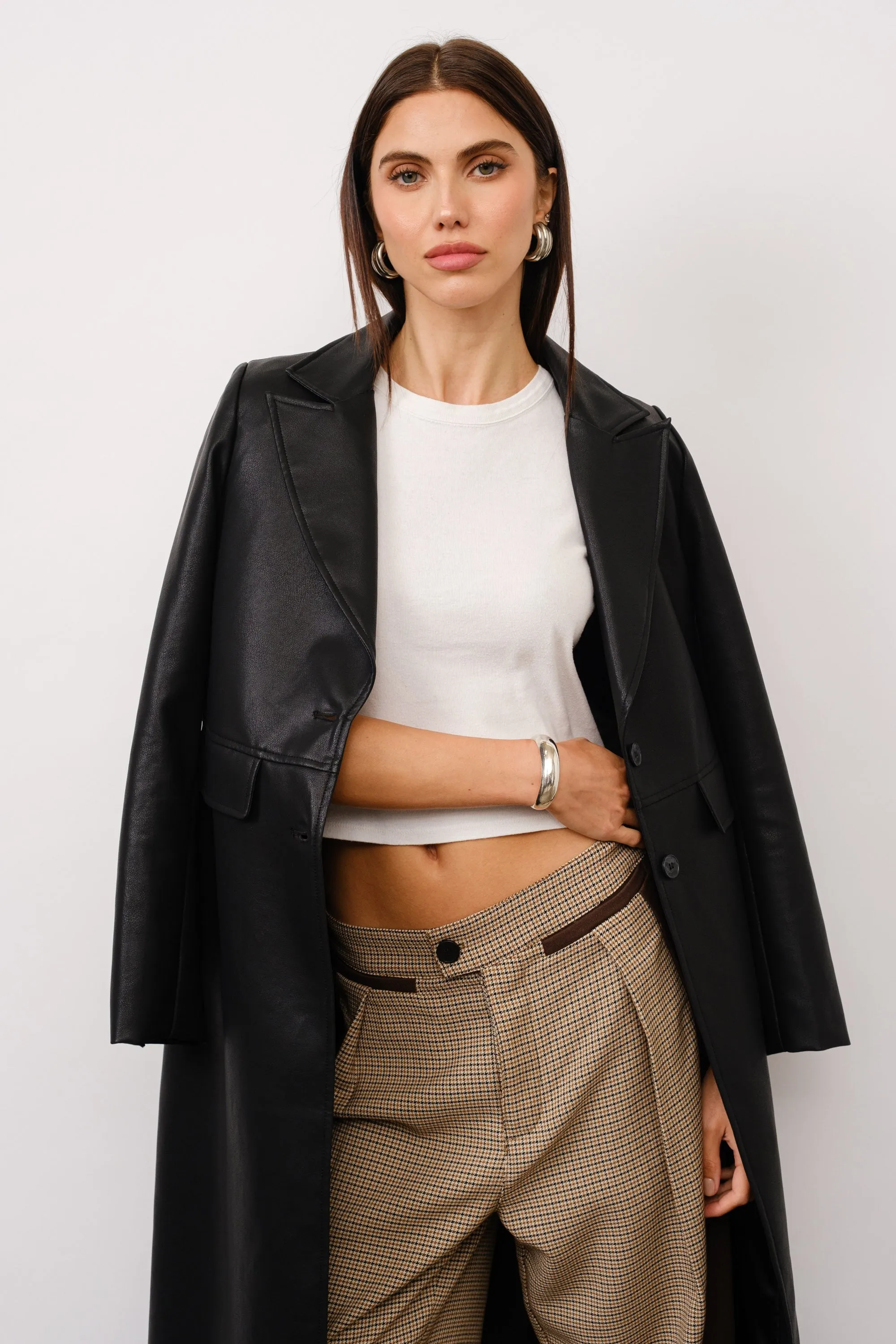 Thalia Vegan Leather Coat