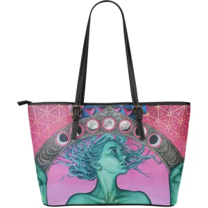 The Gate Of Knowledge - Large Leather Tote Bag