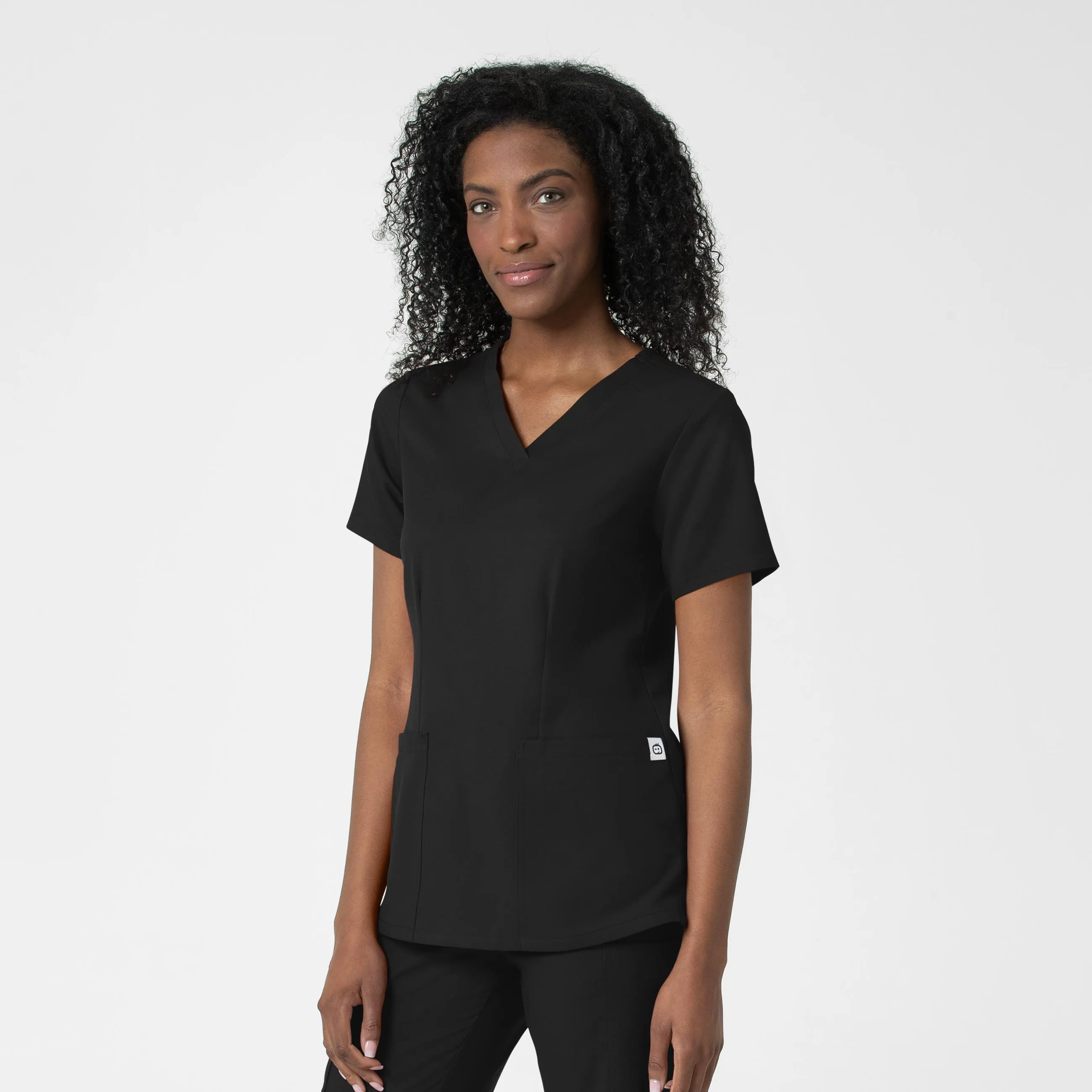 Thrive 6122 Fitted 3-Pocket V-Neck Scrub Top Black