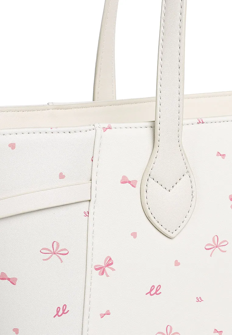 Tie A Ribbon Tote Bag (Beige)