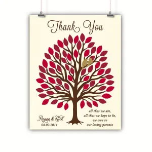 Tree Parents Gift, Thank you, Wedding, Poster, Print, Framed or Canvas