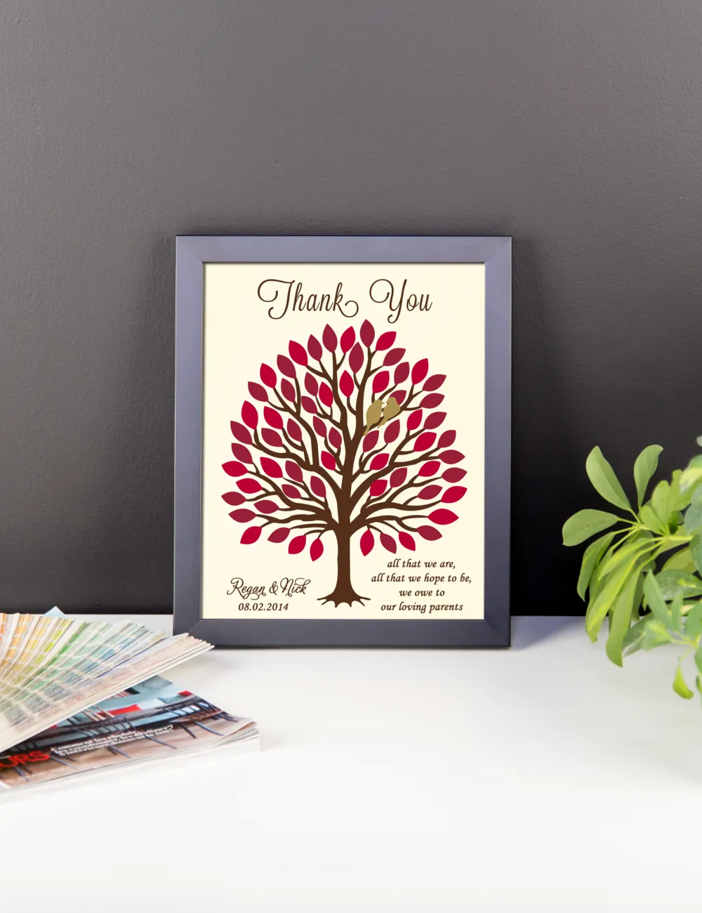 Tree Parents Gift, Thank you, Wedding, Poster, Print, Framed or Canvas