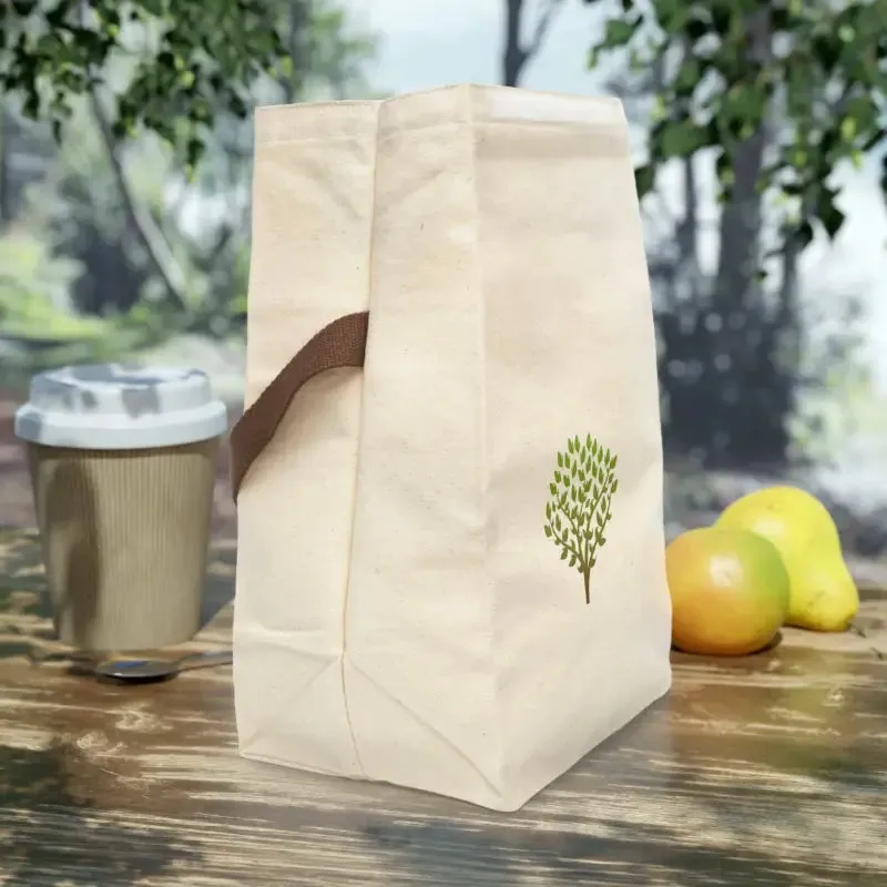 Trendy Tree Cotton Canvas Lunch Bag for Stylish Meals