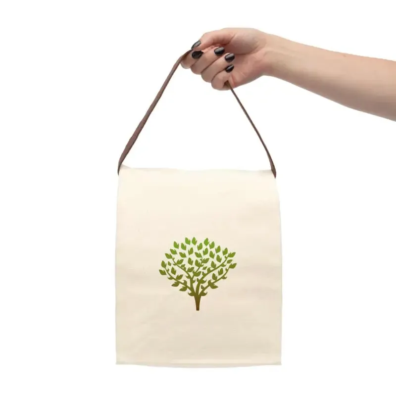 Trendy Tree Cotton Canvas Lunch Bag for Stylish Meals