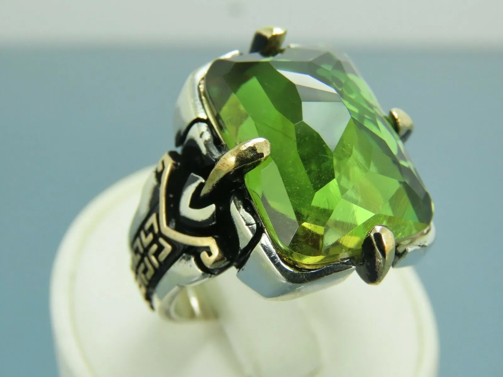 Turkish Handmade Jewelry 925 Sterling Silver Alexandrite Stone Mens Rings