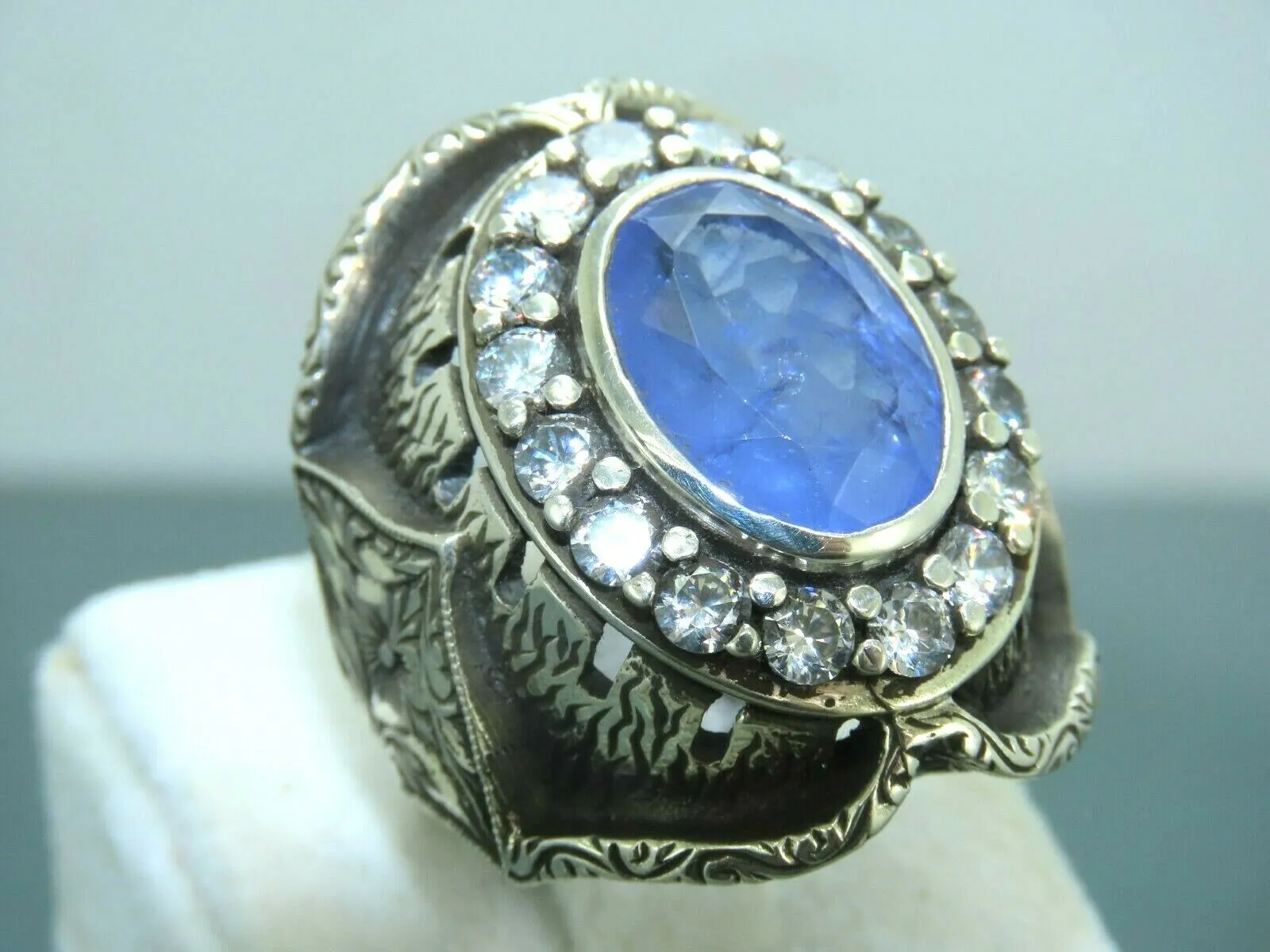 Turkish Handmade Jewelry 925 Sterling Silver Amethyst Stone Mens Rings