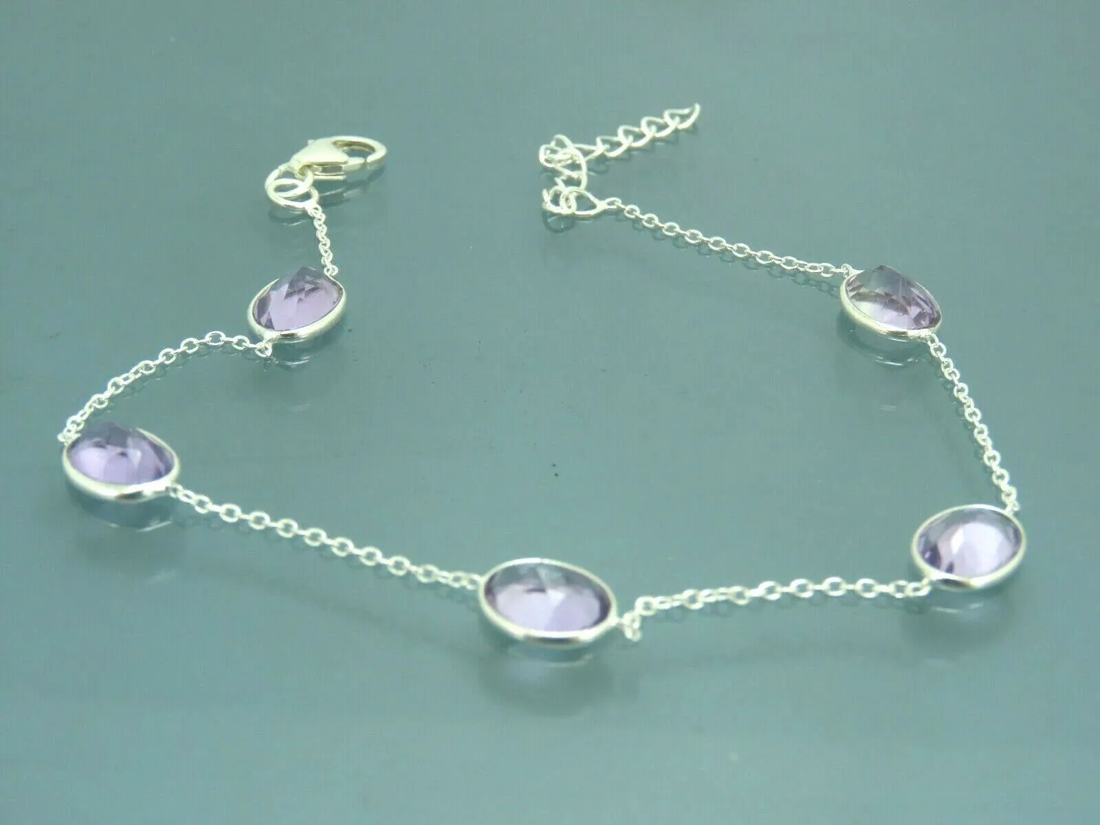 Turkish Handmade Jewelry 925 Sterling Silver Amethyst Stone Womens Bracelet