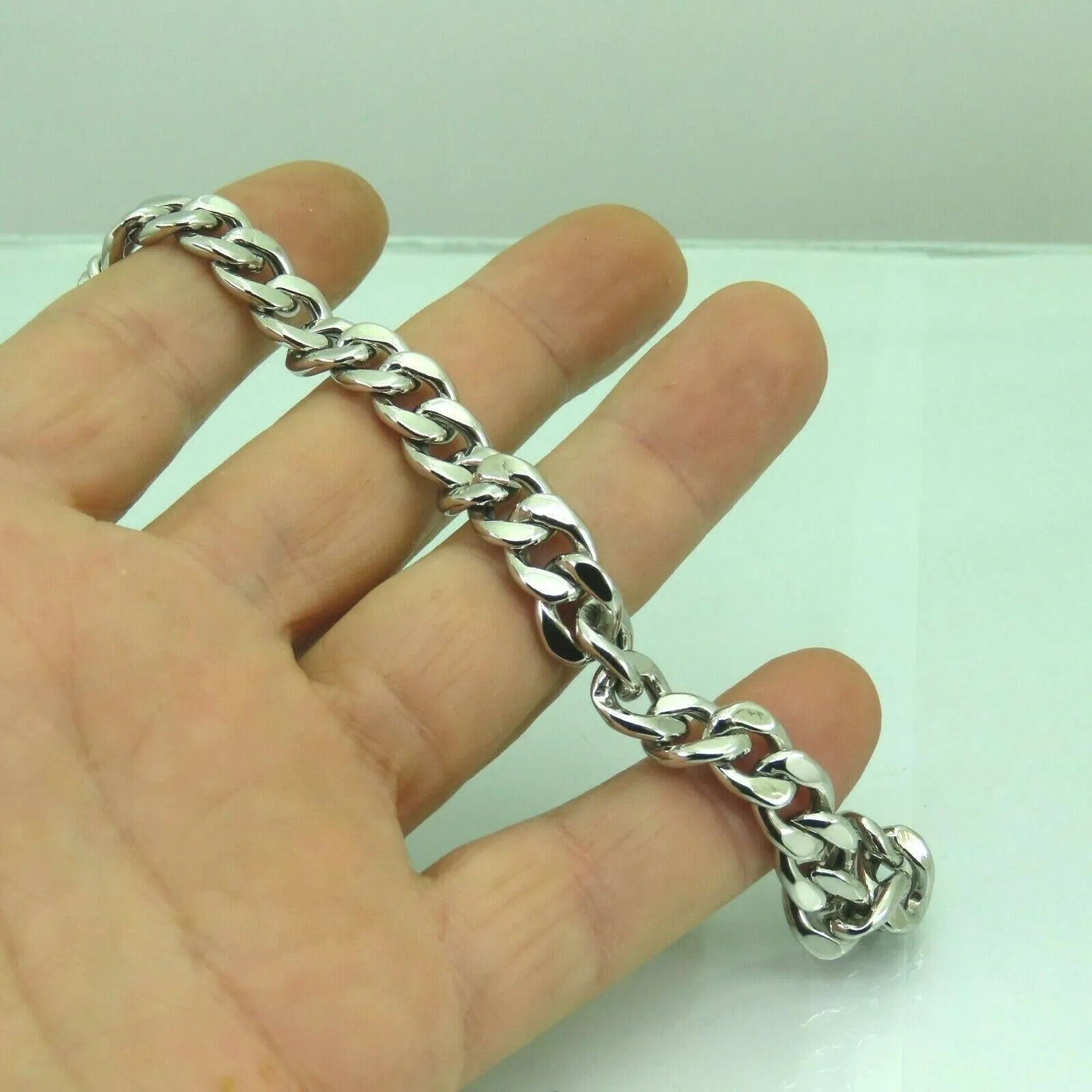 Turkish Handmade Jewelry 925 Sterling Silver Chain Mens Bracelet