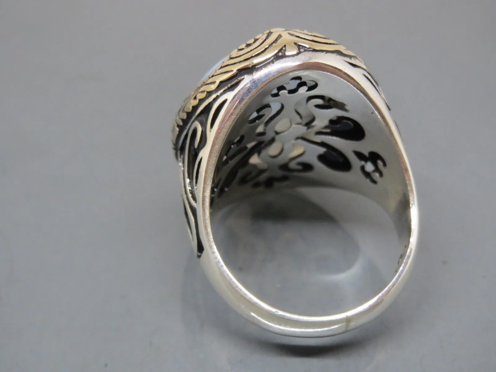 Turkish Handmade Jewelry 925 Sterling Silver Moonstone Mens Rings