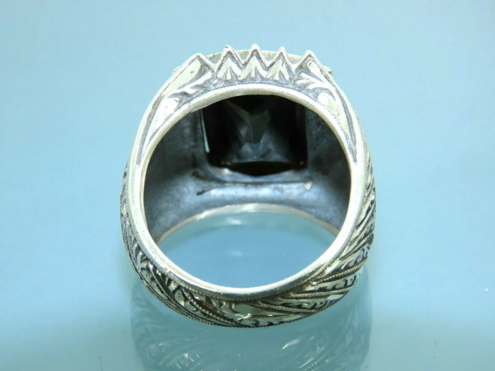 Turkish Handmade Jewelry 925 Sterling Silver Onyx Stone Mens Rings