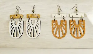 Upside Down Arch Wood Earrings