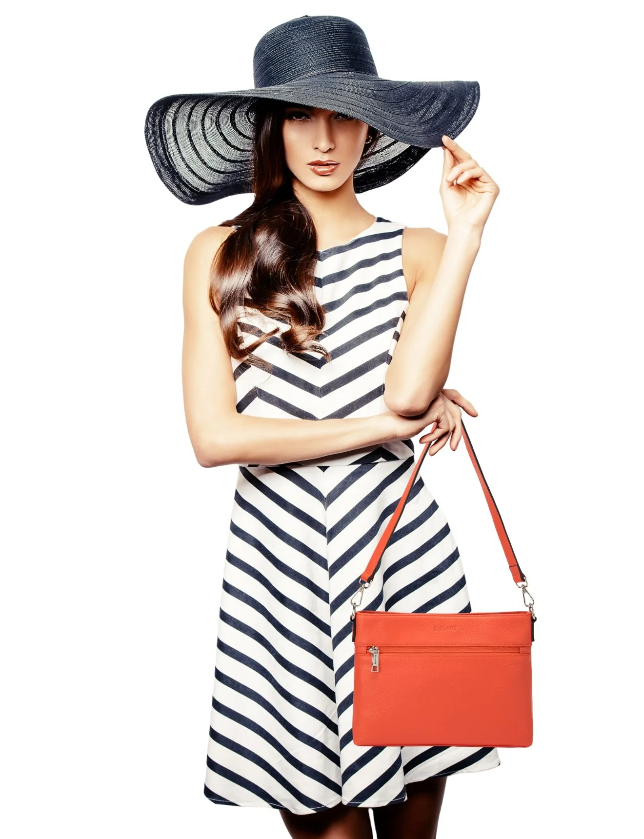 VICKY LEATHER XBODY BAG-E1-0807A-TANGERINE