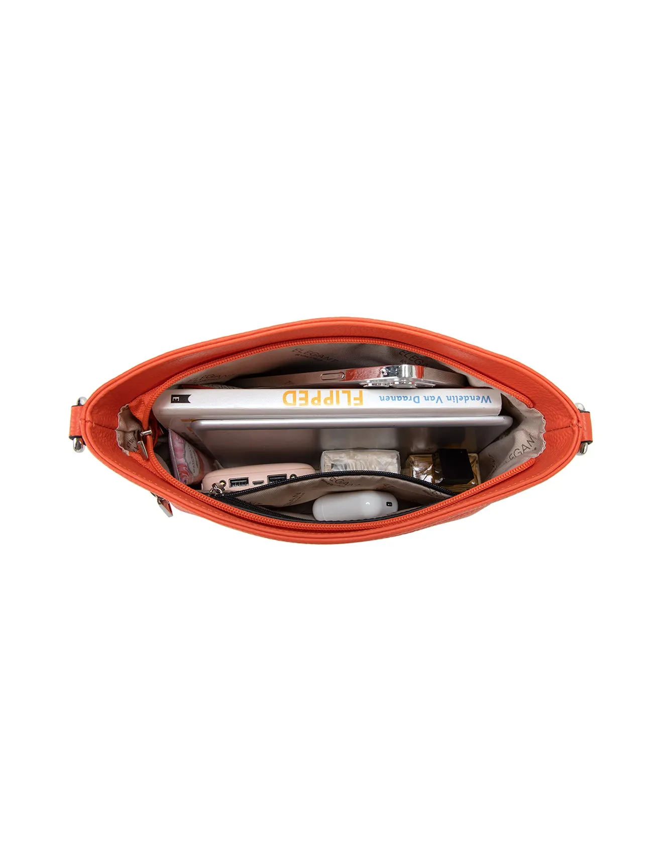 VICKY LEATHER XBODY BAG-E1-0807A-TANGERINE