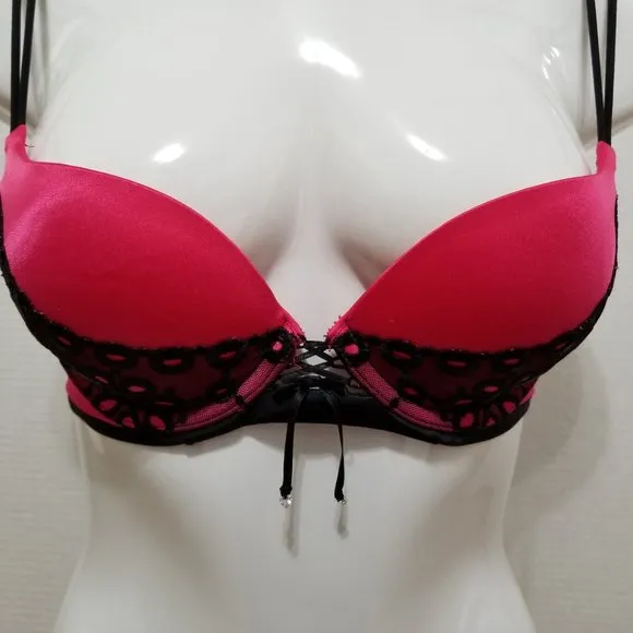 Victoria's Secret bra 32B Very Sexy Push-Up floral eyelet lace convertible 2012