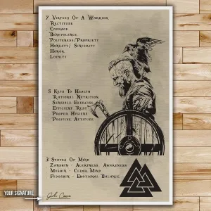 Viking Wall Art - Viking Poster - Viking Canvas - 7 5 3 CODE - VK017 - Vertical Poster - Vertical Canvas