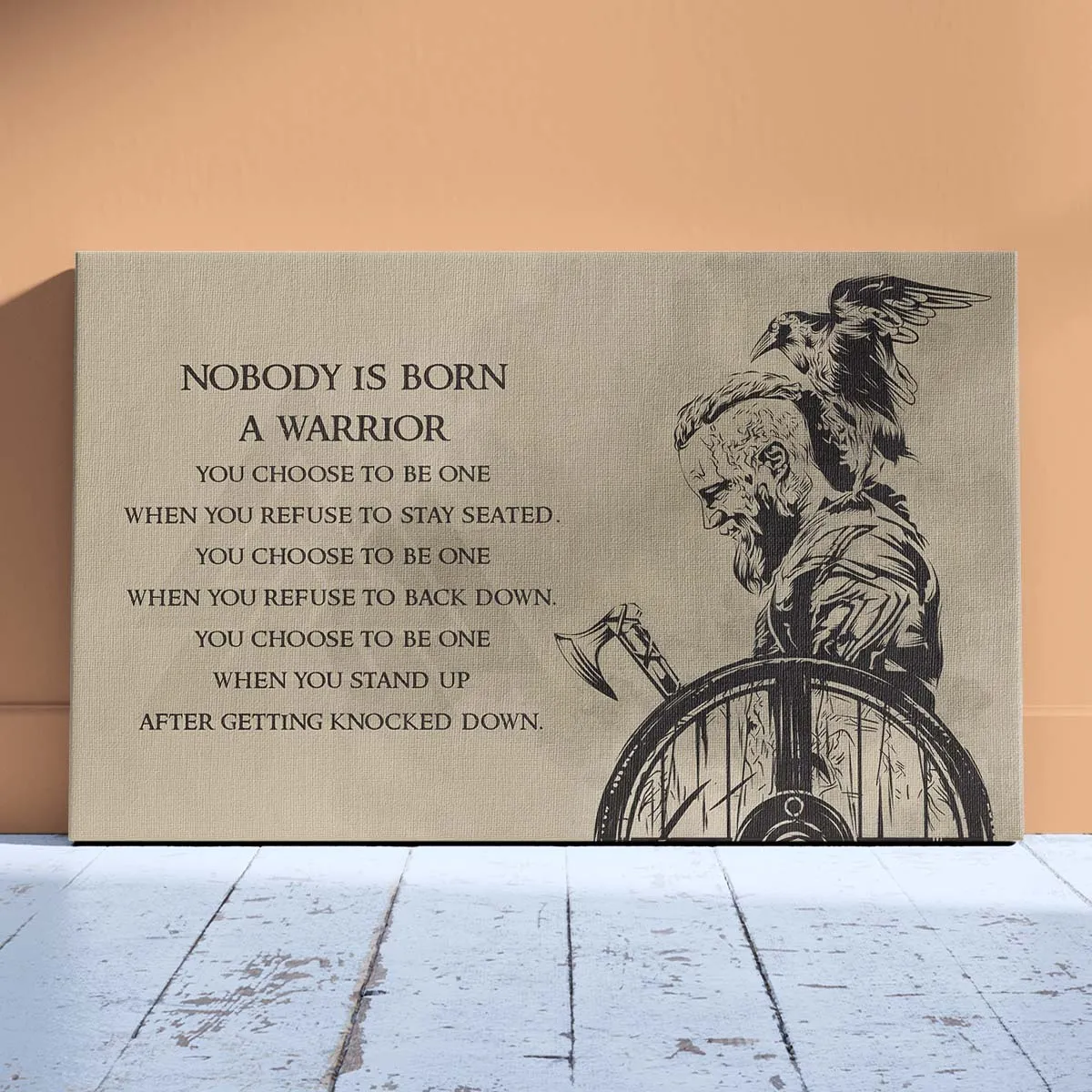 Viking Wall Art - Viking Poster - Viking Canvas - Nobody Is Born A Warrior - Ragnar Lodbrok - VK042 - Horizontal Poster - Horizontal Canvas