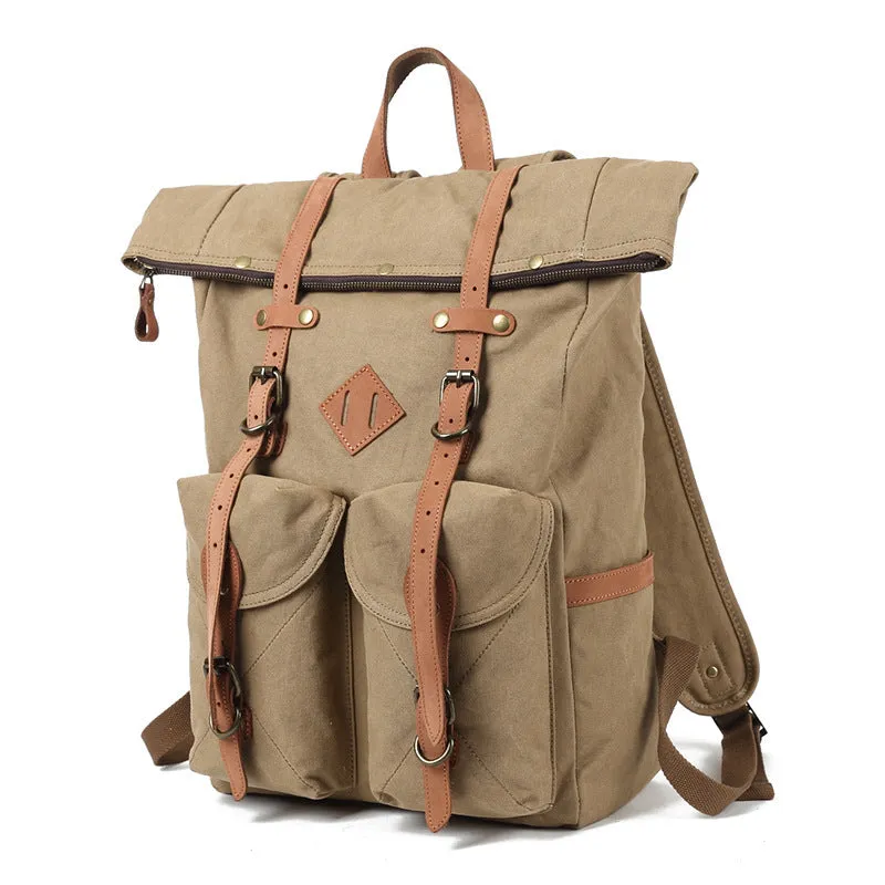 Vintage Voyager: Stylish Wax Canvas Backpack
