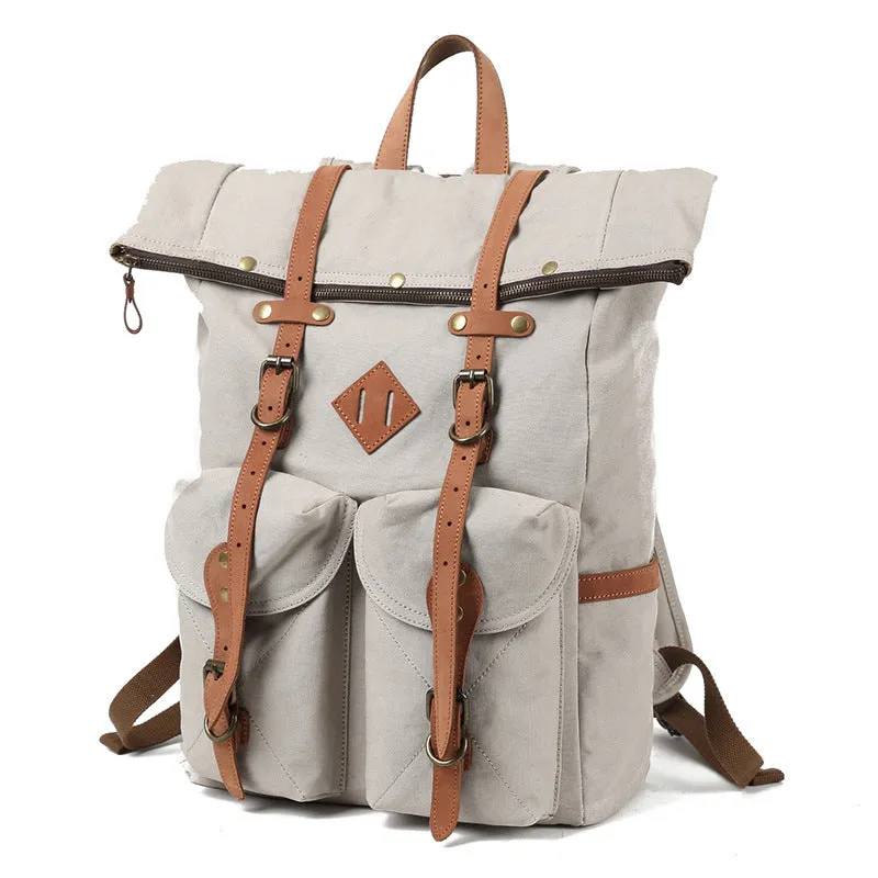 Vintage Voyager: Stylish Wax Canvas Backpack