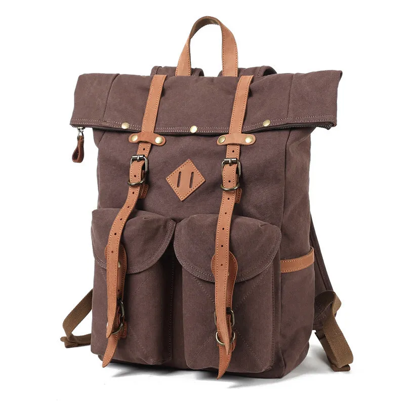 Vintage Voyager: Stylish Wax Canvas Backpack